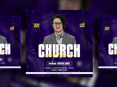 Church ​conference flyer social media post web banner animation banner branding ceremony christian collection conference cosmetics cover fishing flyer graphic design holy instagram motion graphics night post poster social media kit week