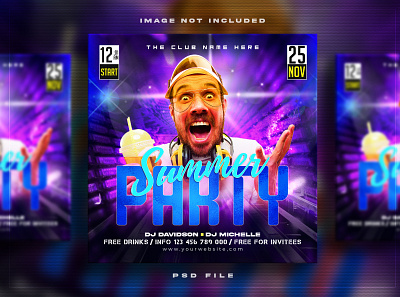 Night club party flyer social media post branding club flyer club party collection cosmetics dance club dance party music design electro event flyer fishing friday instagram live live concert live show night party party event party post party poster social media kit