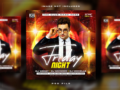 Night club party flyer social media post
