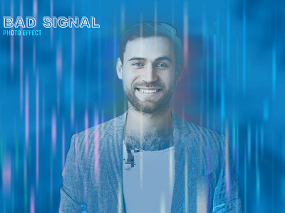 Bad signal photo effect template