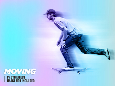 Colorful duotone Moving photo effect graphic design photo effect