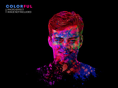 Colorful face photo paint effect PSD animation branding fishing graphic design motion graphics social media kit