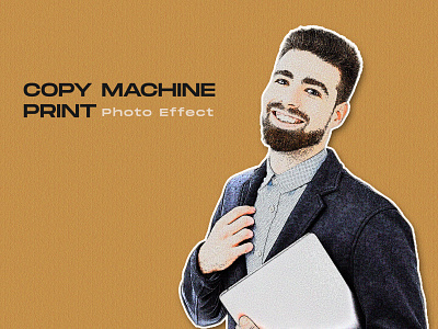 Copy machine print Human body photo effect template