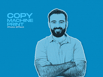 Copy machine print Human body photo effect template