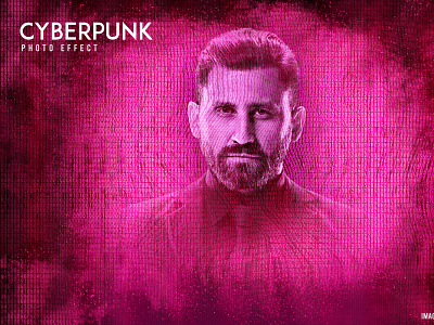 Cyberpunk hacker portrait photo effect branding collection fishing graphic design social media kit