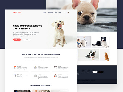 Dogdom web community dog responsive ui ux web