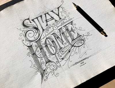 Callivember 2K20 | Stay Home calligraphymasters handlettering hmmproject keepwriting lettering liternictwo pencil stayhome typism