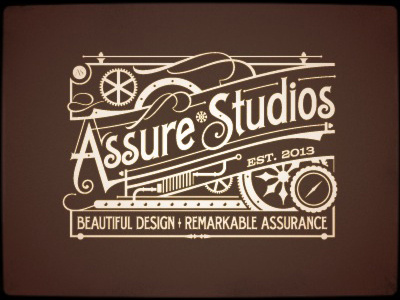 Assure concept design logo steampunk typography