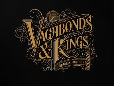 🇺🇸 | Vagabonds & Kings - New Jersey barbershop biernat handlettered kings lettering logo logodesigner logotype new jersey usa vagabonds