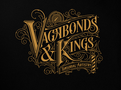 🇺🇸 | Vagabonds & Kings - New Jersey barbershop biernat handlettered kings lettering logo logodesigner logotype new jersey usa vagabonds