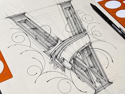 V | Poster biernat design details handlettering illustration lettering ołówek pencil sketch szkic tomaszbiernat v