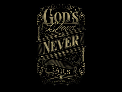 God's Love Never Fails apparel custom apparel design god koszulki biblijne tshirt typografia typography verse