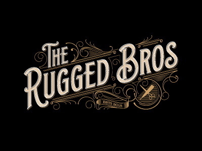The Rugged Bros design logo rugged typografia typography vintage