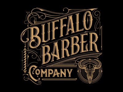 Buffalo Barber Co barber barbershop biernat buffalo lettering logo newyork sketch szkic typografia typography usa