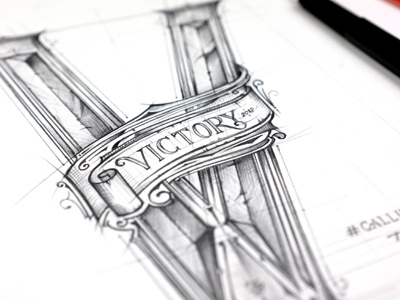 #Callinuary Victory biernat callinuary handlettering lettering pencil sketch szkic typografia typography victory