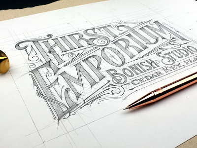 Thirst Emporium biernat details emporium florida floridakeys lettering sketch szkic typography