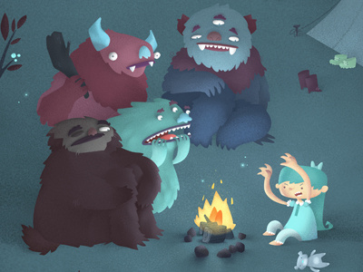 Campfire Stories campfire forest monster night scary