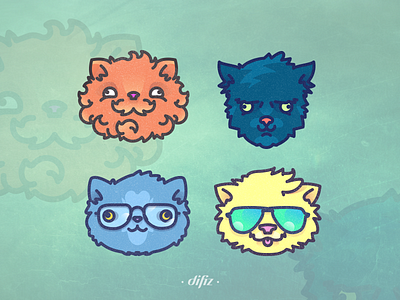 Difiz Members cats character cute fun member sticker team