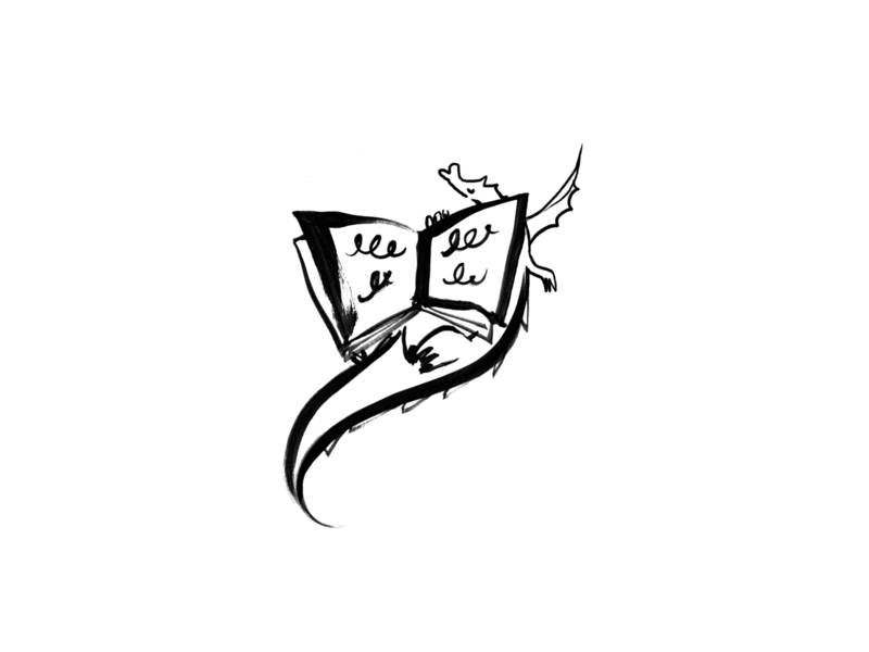 Dragon And Storybook framebyframe illustration inked krita