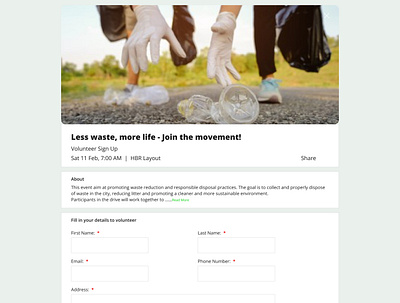 Daily UI - Volunteer Sign Up design design figma form signup ui uidesign volunteerform web