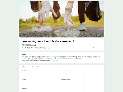 Daily UI - Volunteer Sign Up design design figma form signup ui uidesign volunteerform web