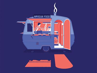 Korean Foodtruck amsterdam food illustration korea korean night seoul truck