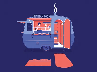 Korean Foodtruck amsterdam food illustration korea korean night seoul truck