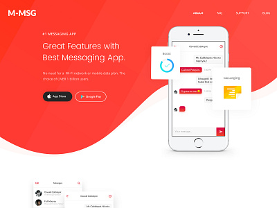 Messaging App Landing Page landing page landing page ui mobile app uidesign ux design website