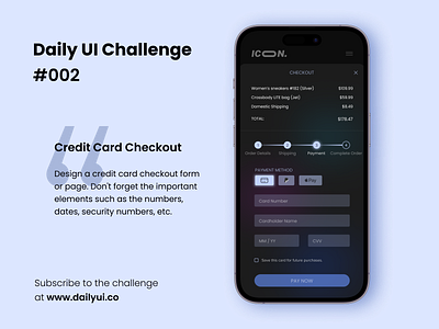 Daily UI Challenge #002 app appdesign checkout chekoutform dailyui design figma form mobileapp mobileweb mockup ui uidesign uiux userinterface ux web webdesign