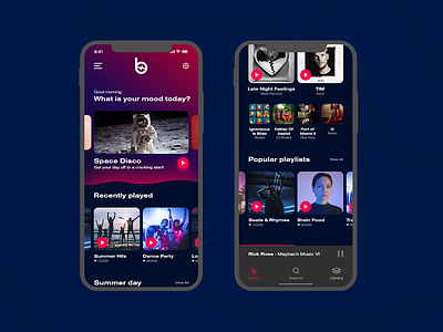 Beat Saber Music App - 01 | Daily UI app design application gradient ios madewithxd music music app spotify streaming