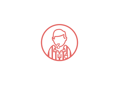 Referee football icon illustration line linework referee soccer