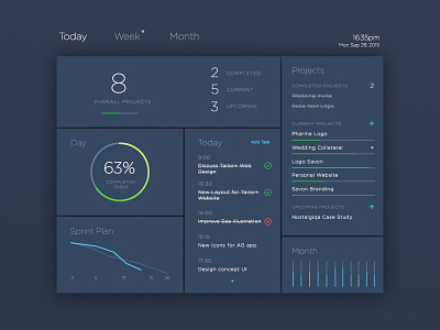 Personal Project Manager app clean dashboard graphs manager project manager scrum task time tracking ui web app