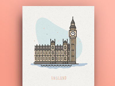 World Icons - England big ben icons illustration london monument monuments series strokes thick lines world world icons