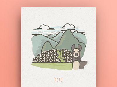 World Icons - Machu Picchu icon illustration lama machu picchu peru vector world world icons