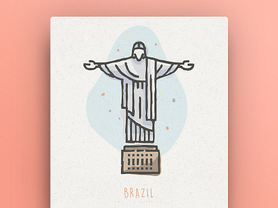 World Icons - Brazil christ icons illustration monument redeemer rio strokes thick lines world world icons