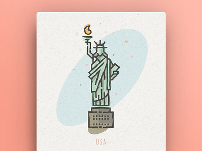 World Icons - USA icons illustration liberty liberty state monuments states statue usa world icons