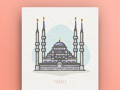 World Icons - Turkey icon illustration monuments vector world icon