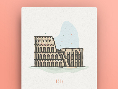 World Icons - Italy colosseum icon italy monuments vector world icon
