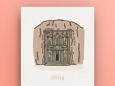 World Icons - Jordan icon illustration jordan lost city monument petra world icon