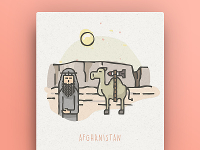 World Icons - Afghanistan afghanistan camel icon illustration joke outlines world icon