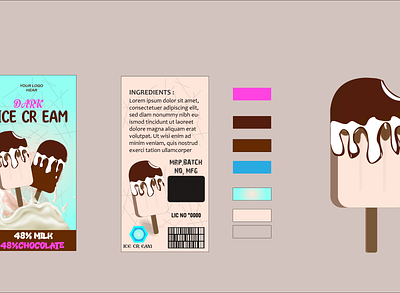 ice cream packing graphic design