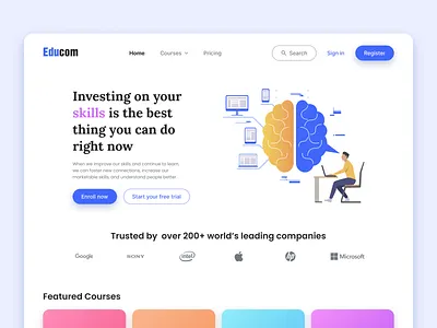 Educom Landing Page landingpage ui uidesign uxdesign webdesign