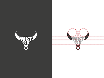 Just do it brand circles concept construction grid guideline identity illlustrator logo project