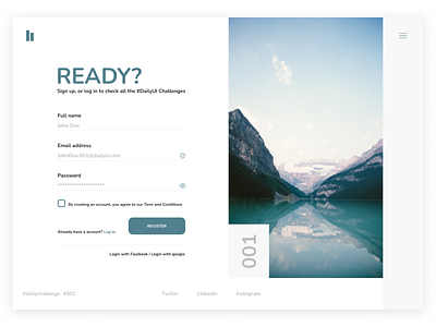 DailyUI challenge 001 - SIGN UP