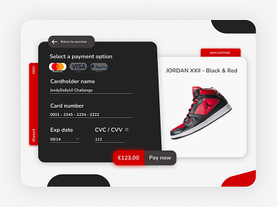 Credit Card Checkout - DailyUI Challenge - 002