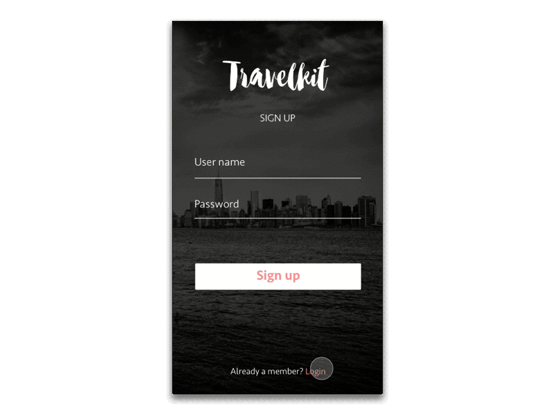 Dailyui 001. Sign Up. Mobile concept