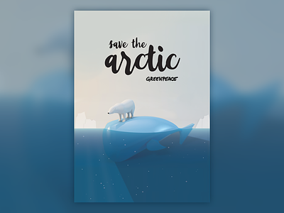 Save the arctic poster 3d cinema 4d graphic design greenpeace poster save the arctic