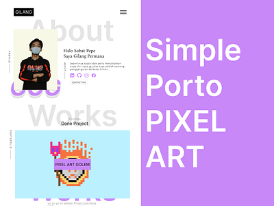 Simple Portfolio Pixel Art nft pixel art portofolio pixel art ui web pixel art