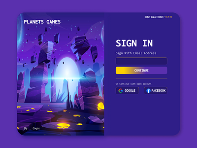 Simple Login view for Game Planet 🚀🪐🔥