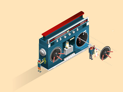 Music App 3 editorial illustration isometric magazine musicapps vector